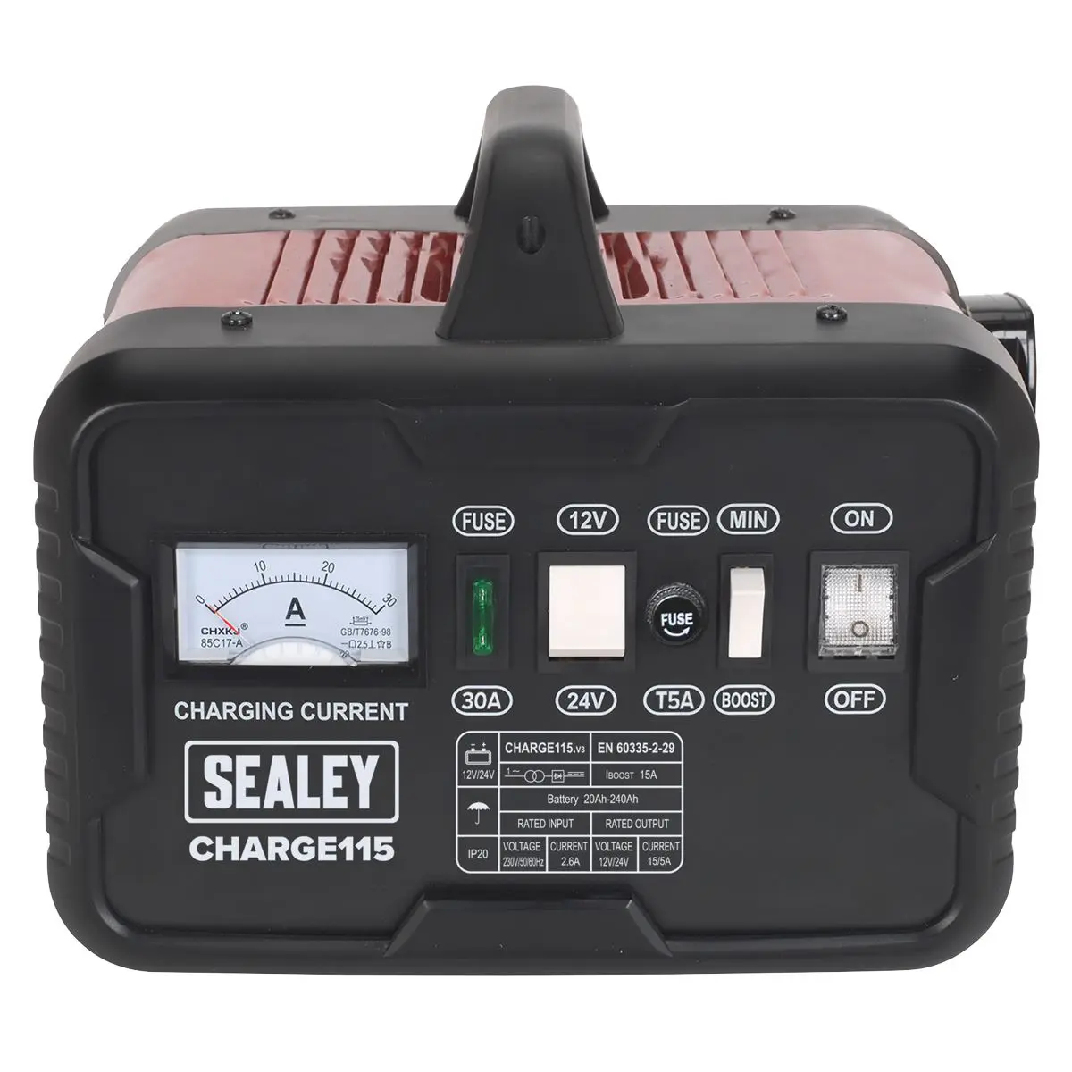 Sealey Battery Charger 19A 12V/24V 230V - Image 8
