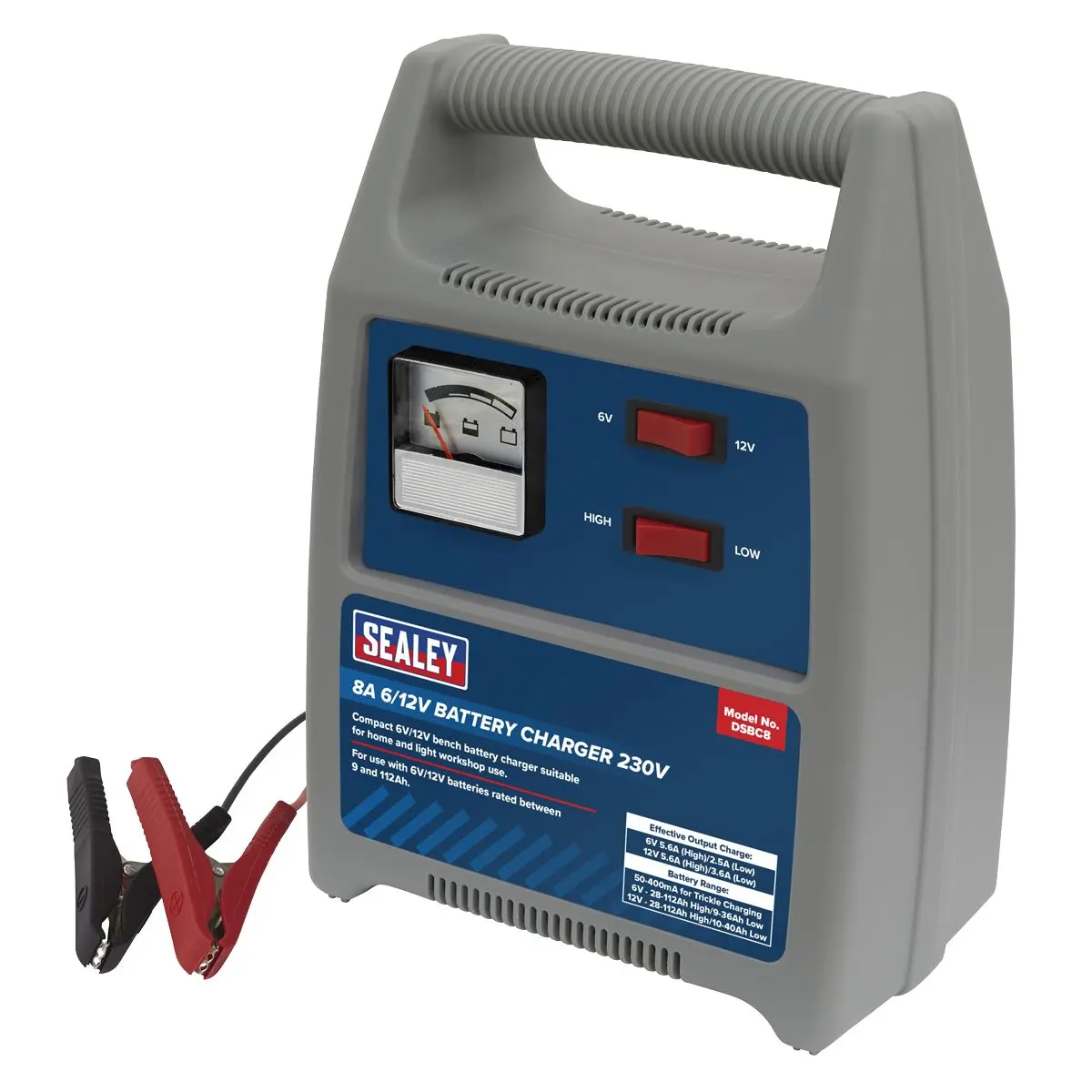 Sealey Battery Charger 8A 6/12V 230V - Image 2