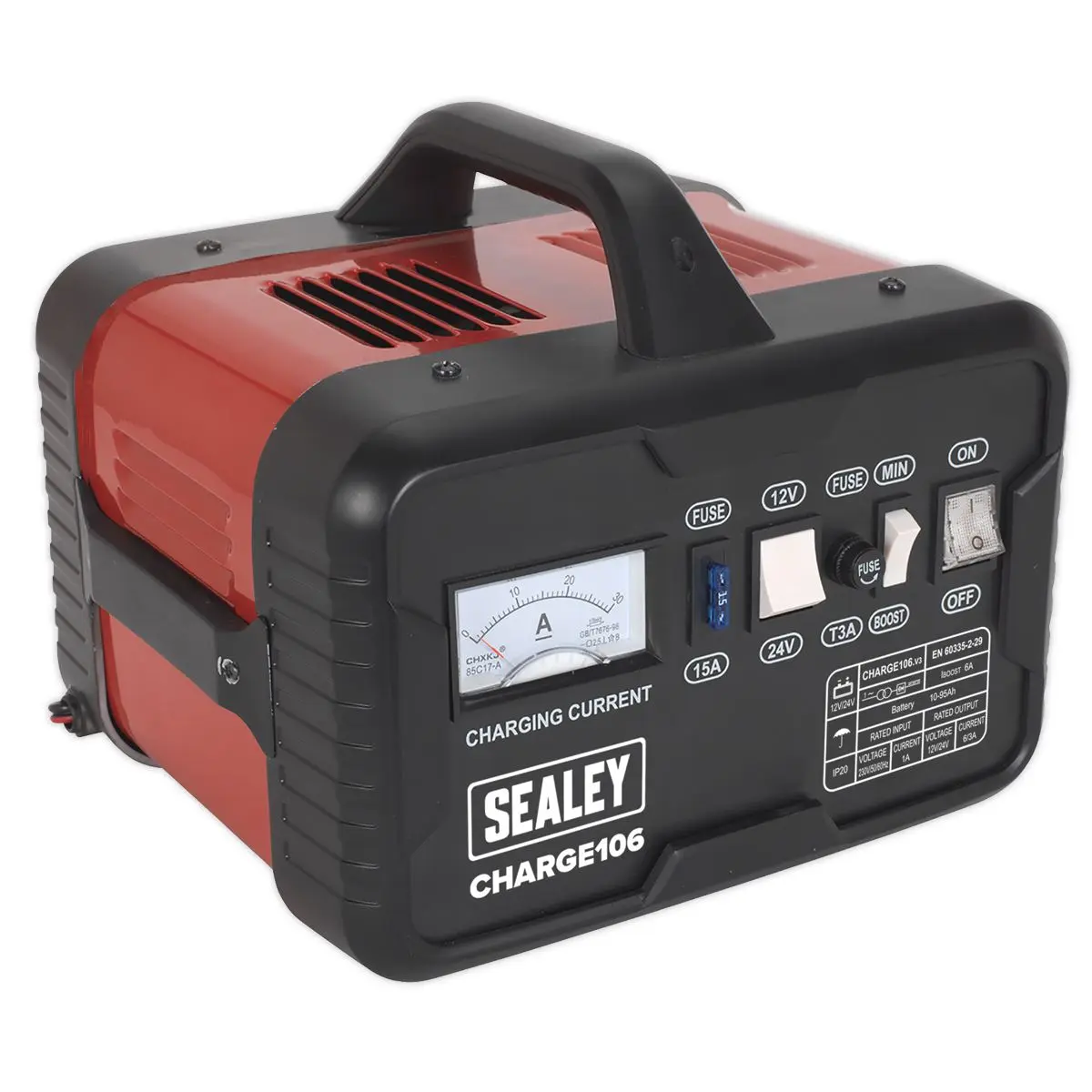 Sealey Battery Charger 8A 12/24V 230V - Image 2