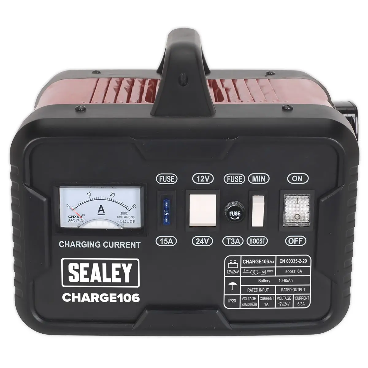 Sealey Battery Charger 8A 12/24V 230V - Image 3