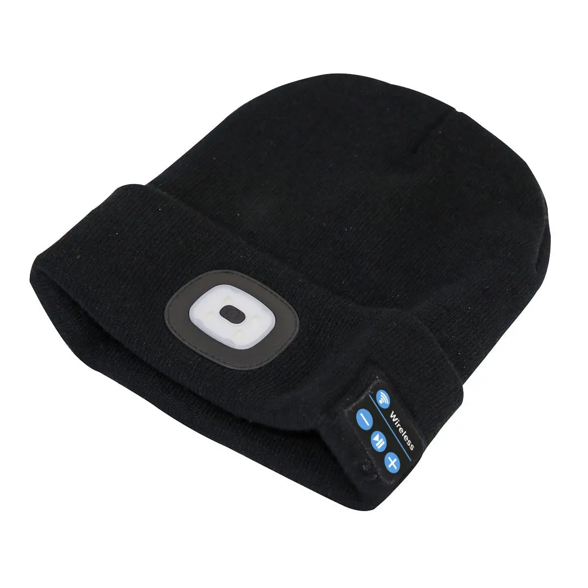 Sealey Beanie Hat 4 SMD LED Head Light with Wireless Headphones USB Rechargeable - Image 3