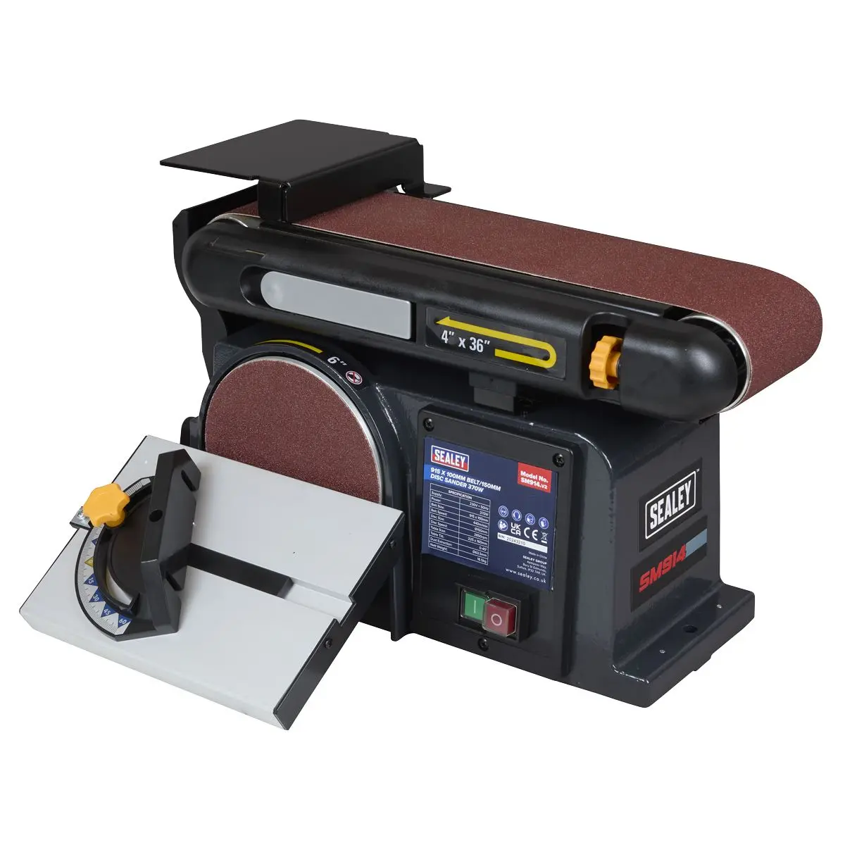 Sealey Belt/Disc Sander 915 x 100mm/Ø150mm 370W/230V