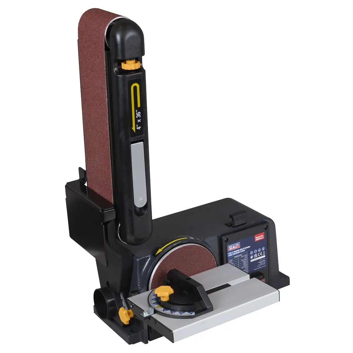 Sealey Belt/Disc Sander 915 x 100mm/Ø150mm 370W/230V - Image 5