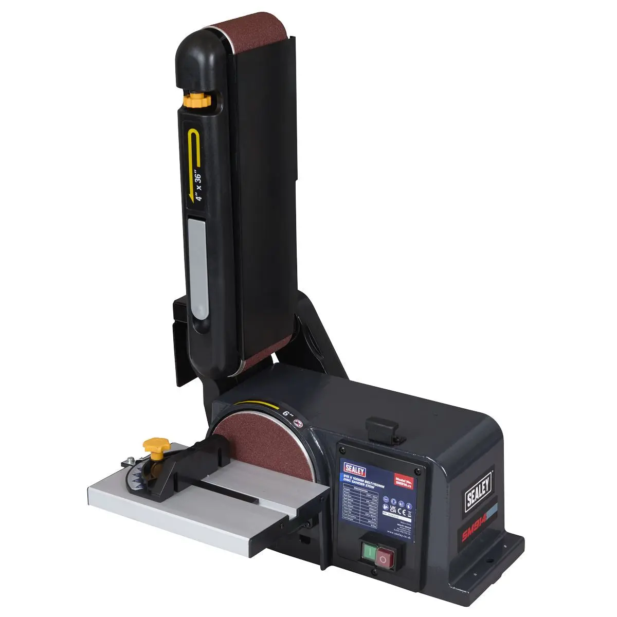 Sealey Belt/Disc Sander 915 x 100mm/Ø150mm 370W/230V - Image 6