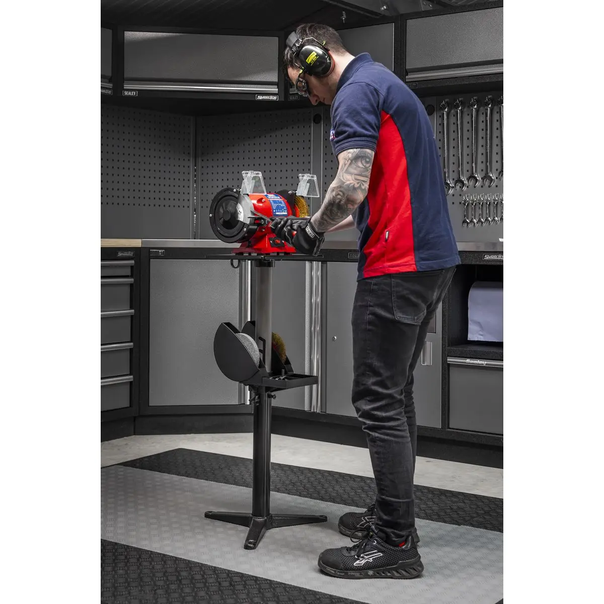 Sealey Bench Grinder Floor Stand Adjustable - Image 11