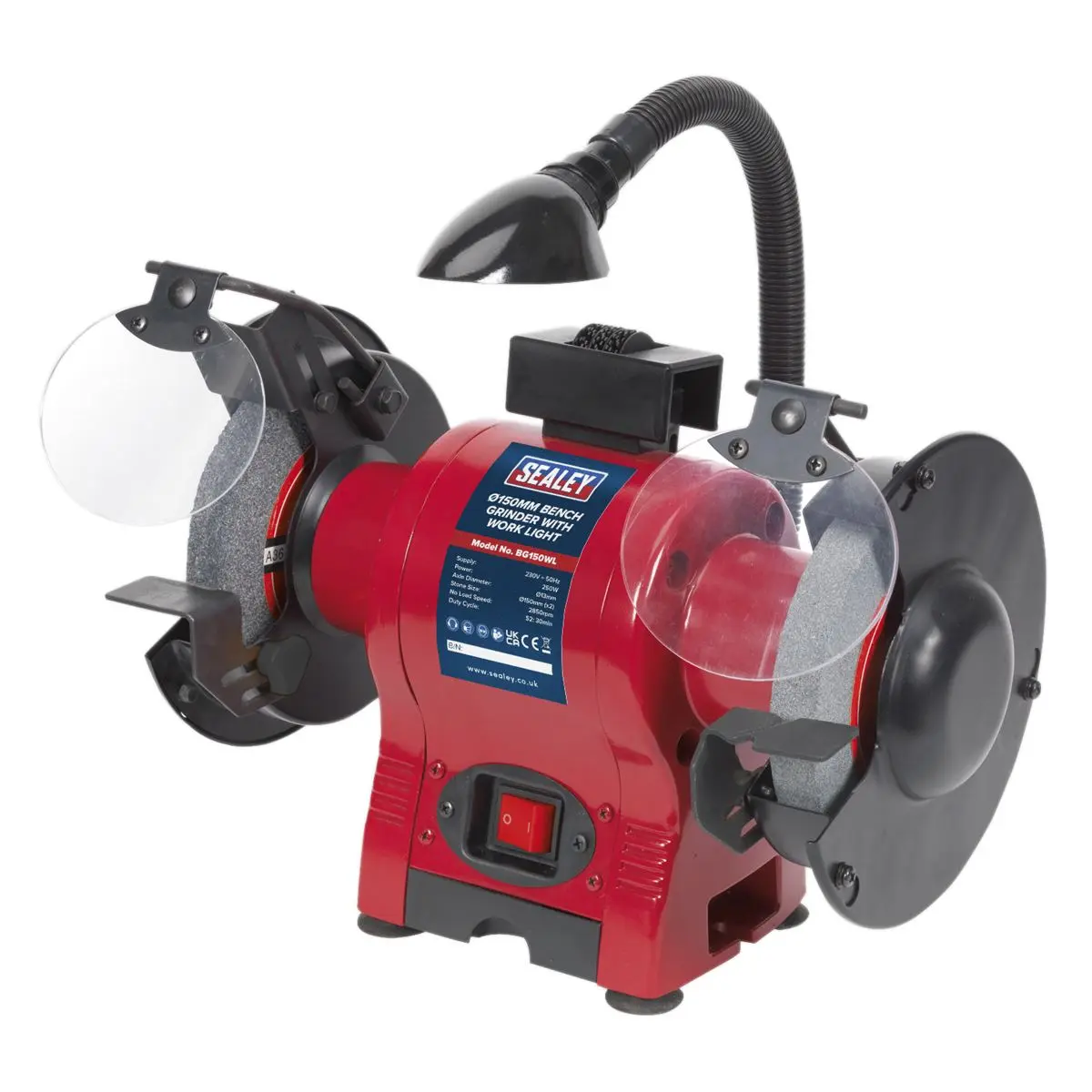 Sealey Bench Grinder Ø150mm with Worklight 250W/230V - Image 2