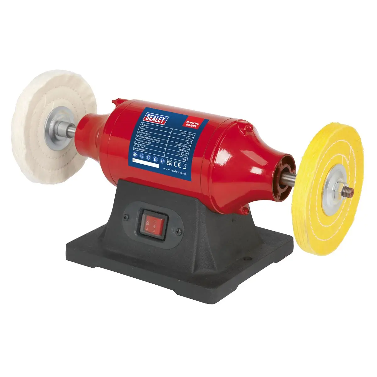 Sealey Bench Mounting Buffer/Polisher Ø150mm 370W/230V - Image 6