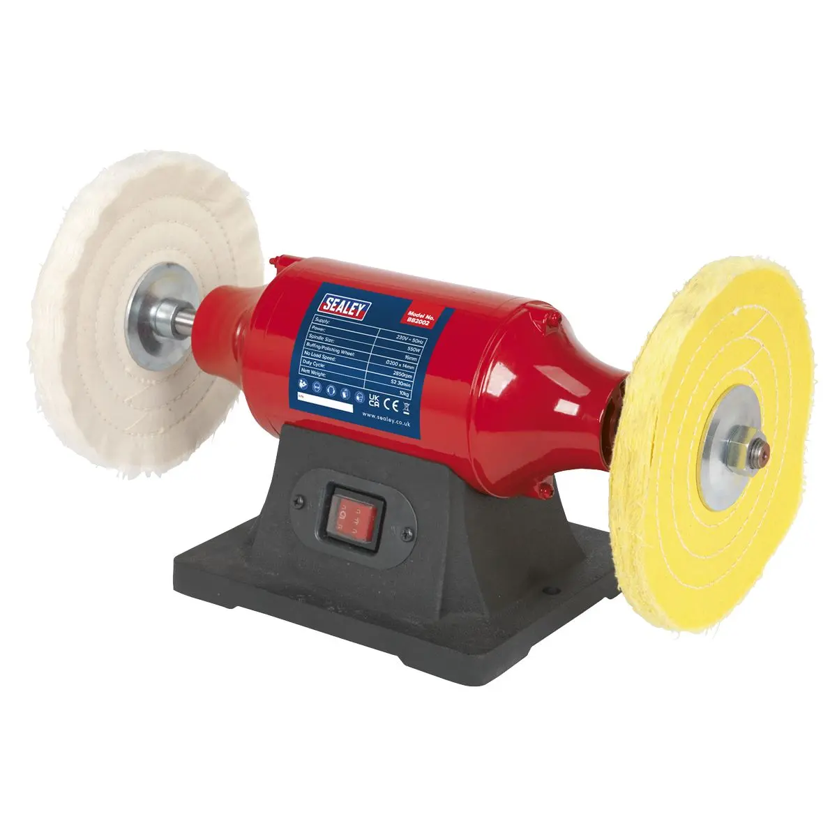 Sealey Bench Mounting Buffer Polisher 230V 550W Smoothing Polishing Metal - Image 2