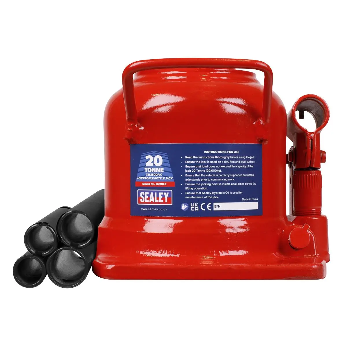 Sealey Low Profile Telescopic Bottle Jack 20 Tonne - Image 6