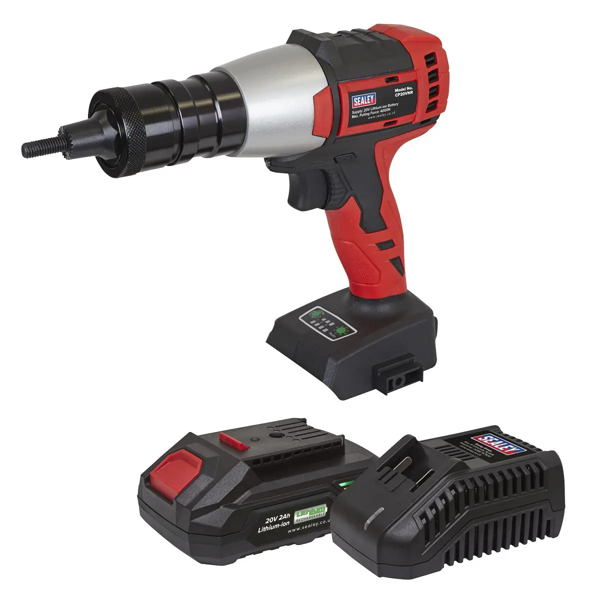 Sealey Brushless Cordless Nut Riveter 20V 2Ah SV20 Series - Image 2