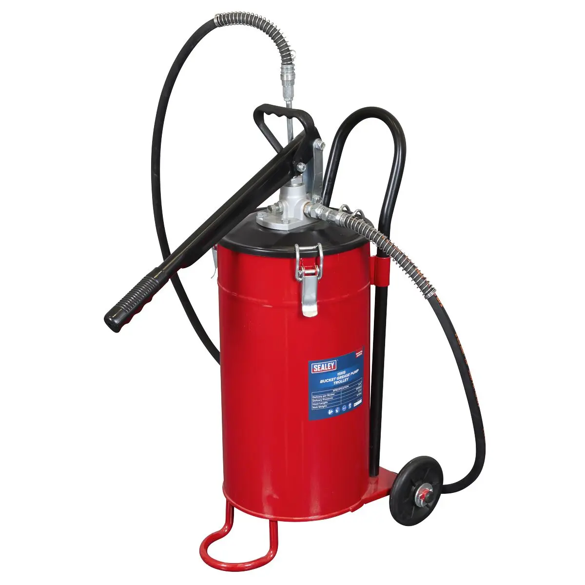 Sealey Bucket Grease Pump Trolley 15kg - Image 3
