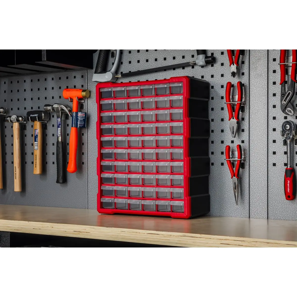 Sealey Cabinet Box 60 Drawer - Red/Black - Image 4
