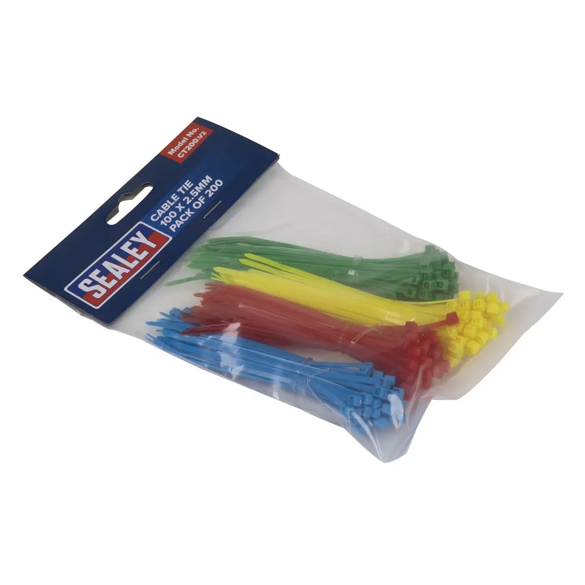 Sealey Cable Tie Assortment 100 x 2.5mm Pack of 200 - Image 2