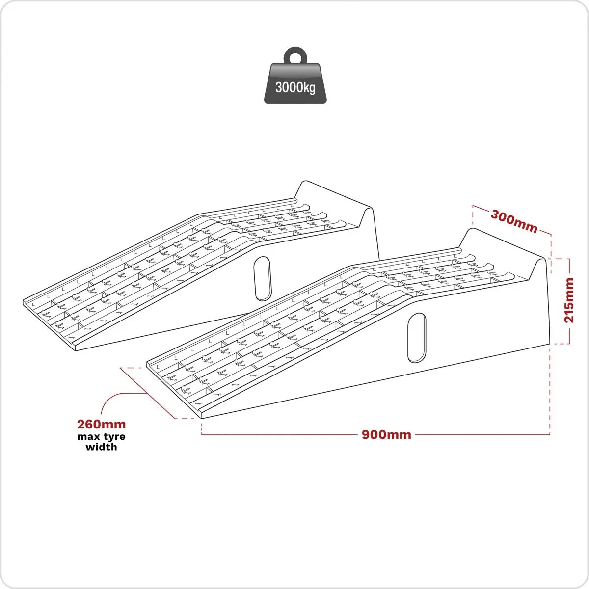 Sealey Car Ramps 1.5 Tonne Capacity per Ramp 3 Tonne Capacity per Pair - Image 2