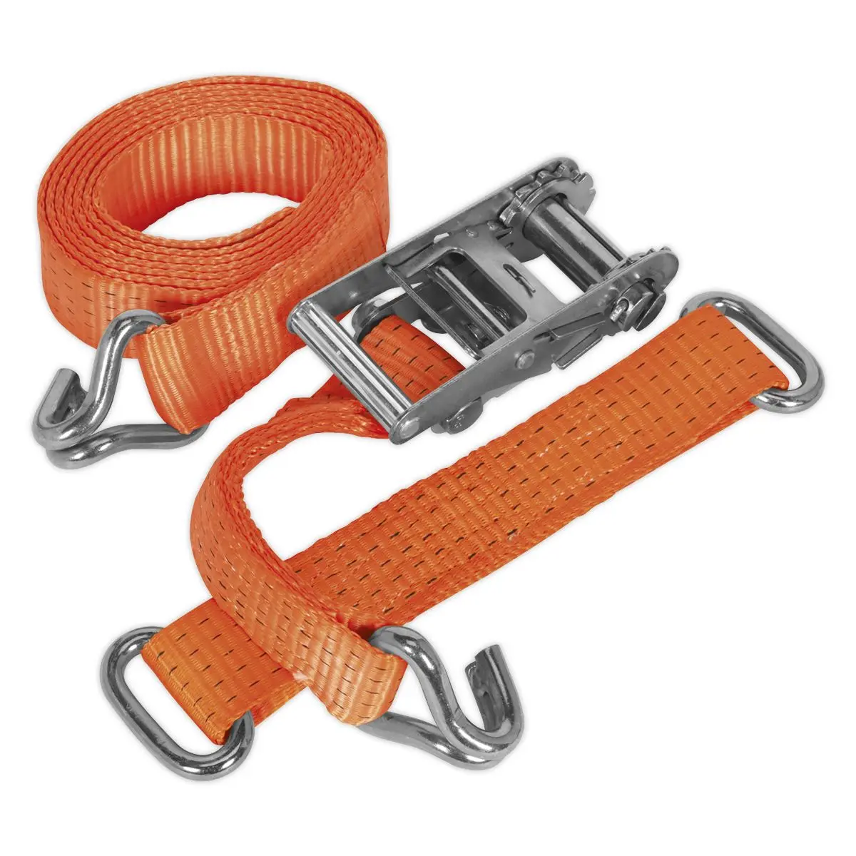 Sealey Car Transporter Ratchet Strap 50mm x 3m Steel Wheel - Single 4500kg Breaking Strength - Image 3