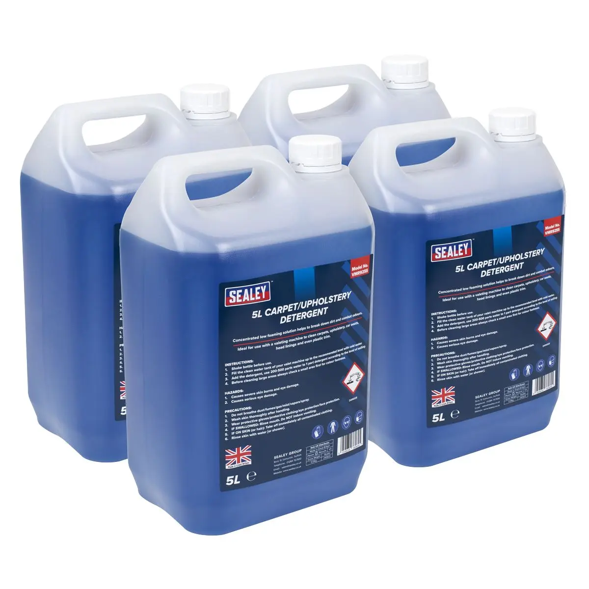 Sealey Carpet/Upholstery Detergent 5L Pack of 4