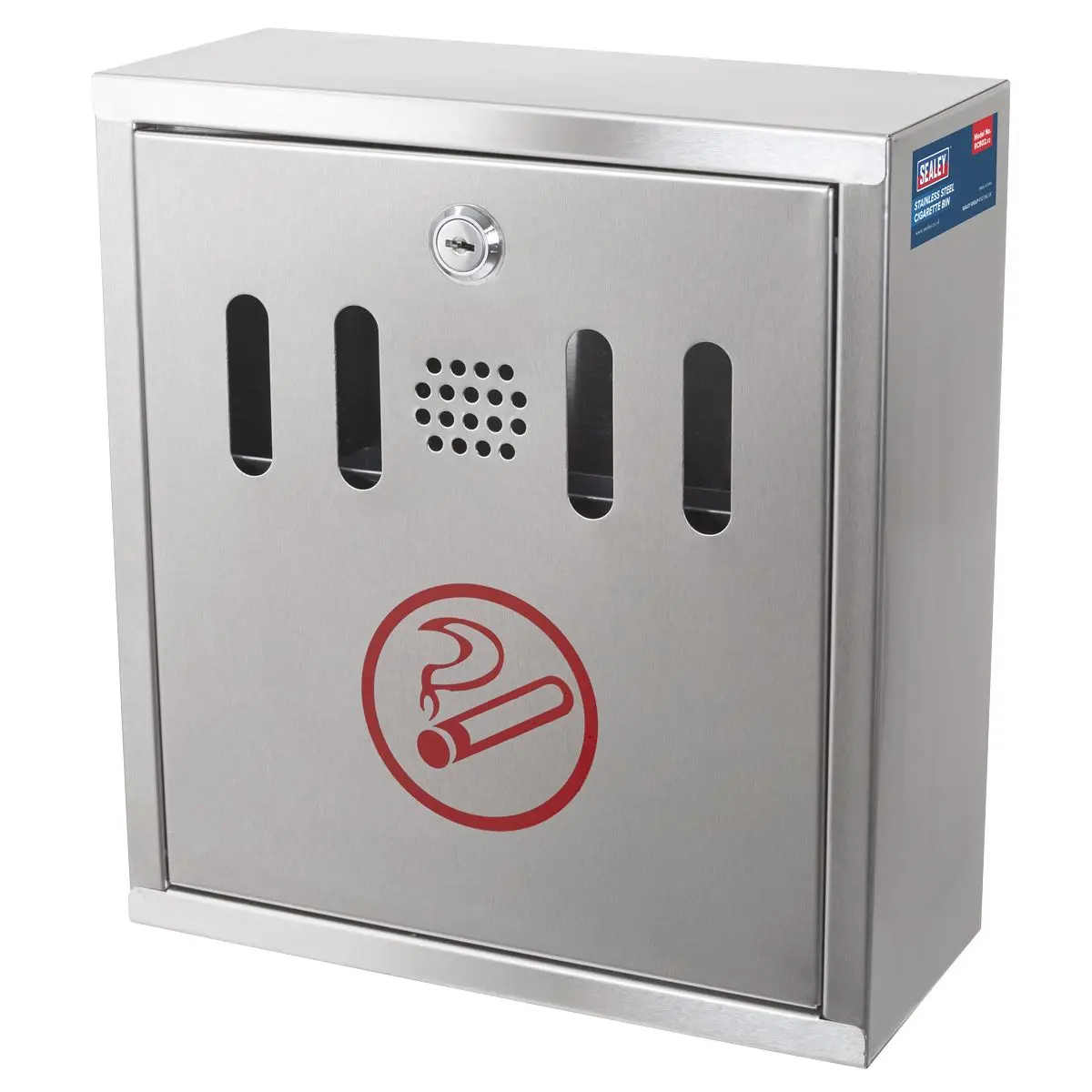 Sealey Cigarette Bin Wall-Mounting Stainless Steel - Image 8