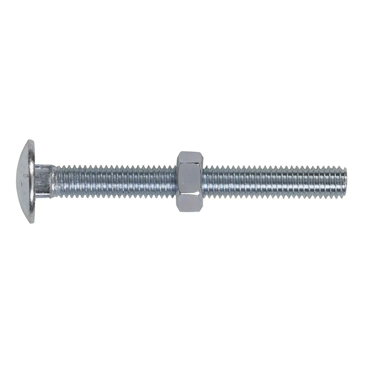 Sealey Coach Bolt & Nut DIN 603 - M8 x 75mm Zinc Pack of 50