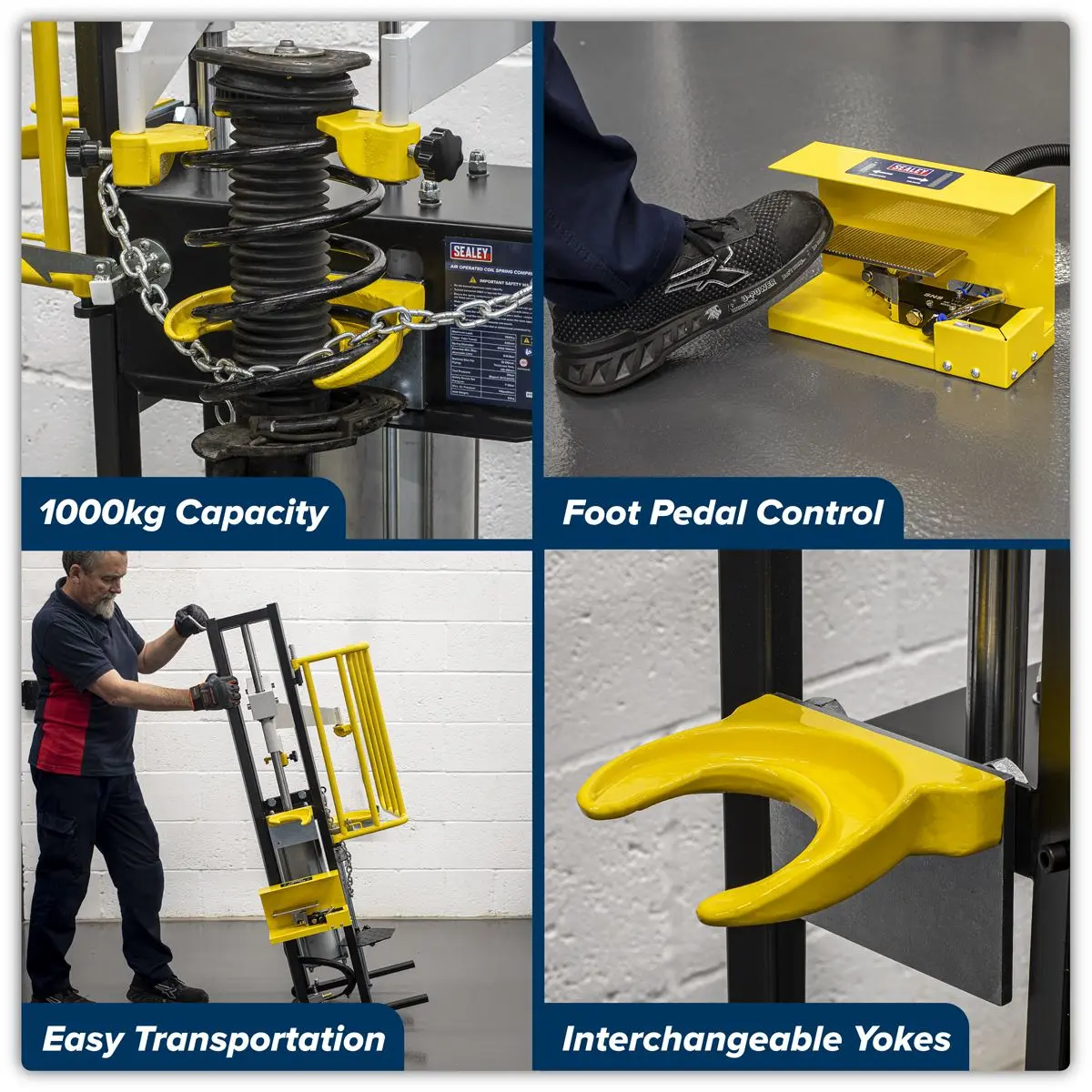 Sealey Air Operated Coil Spring Compressor 1000kg - Image 2