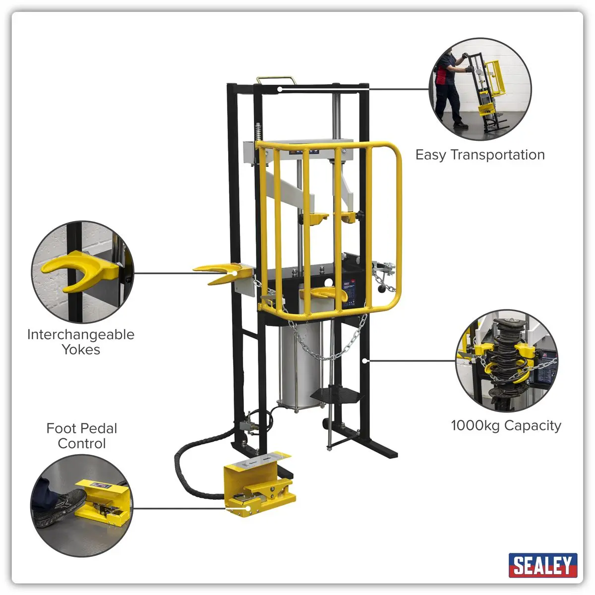 Sealey Air Operated Coil Spring Compressor 1000kg - Image 3