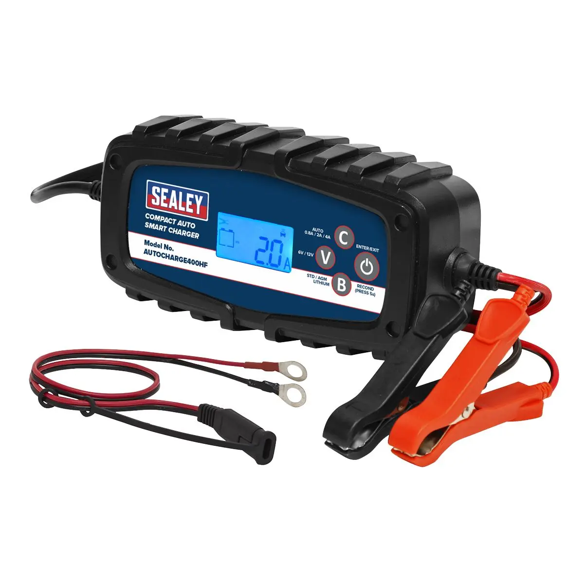 Sealey Compact Auto Smart Charger & Maintainer 4A 6/12V - Image 2