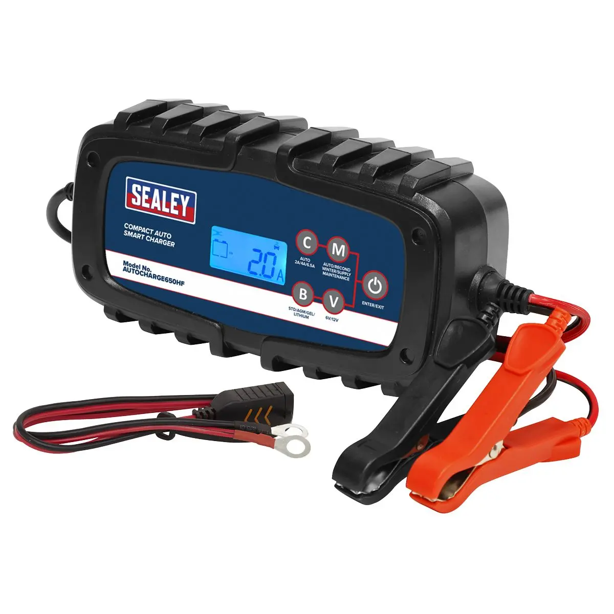 Sealey Compact Auto Smart Charger & Maintainer 6.5A 6/12V - Image 2