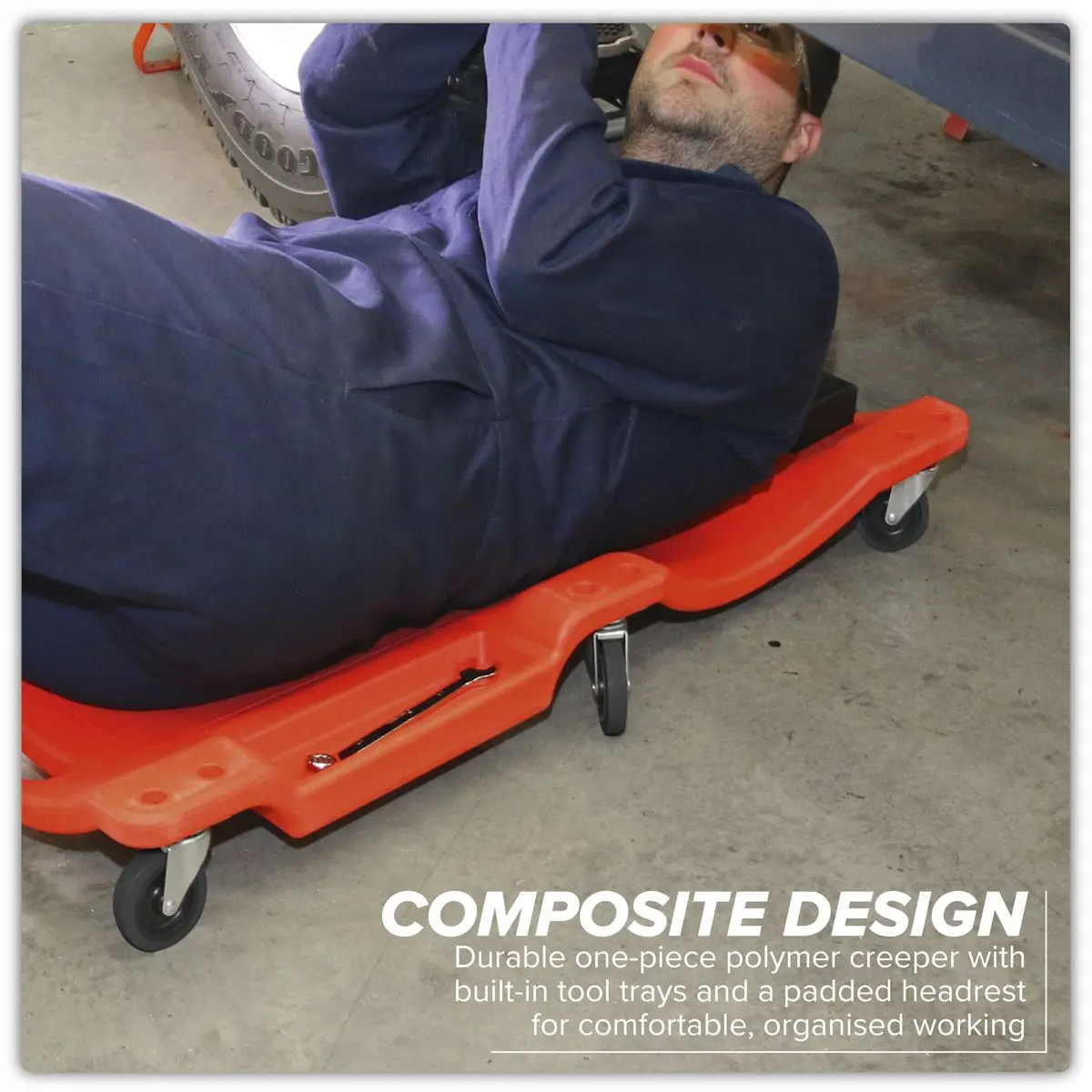 Sealey Composite Creeper with 6 Wheels - Image 6