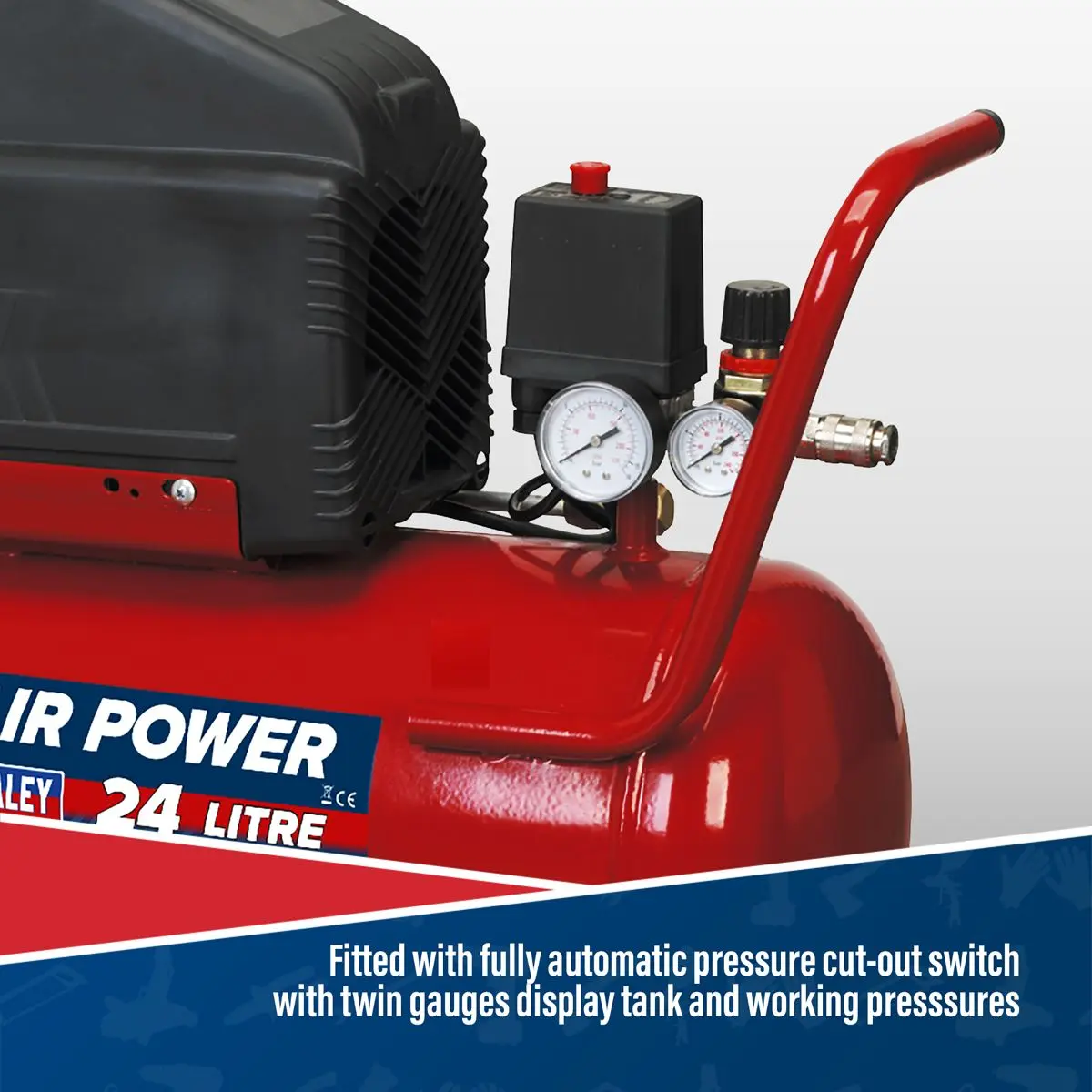 Sealey Air Compressor 24L Direct Drive 1.5hp - Image 4