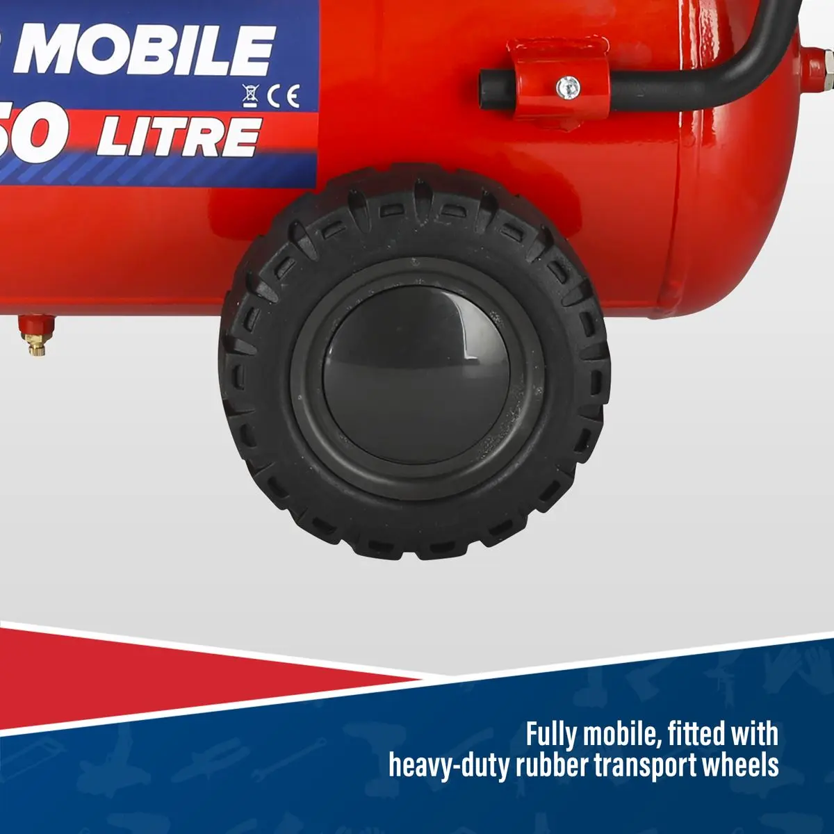 Sealey Air Compressor 50L Belt Drive Petrol Engine 5.5hp - Image 7