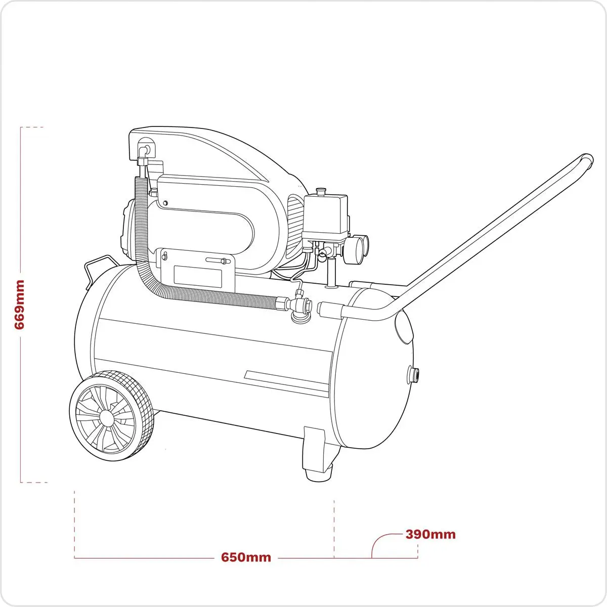 Sealey 50L Direct Drive Air Compressor 2hp - Image 3