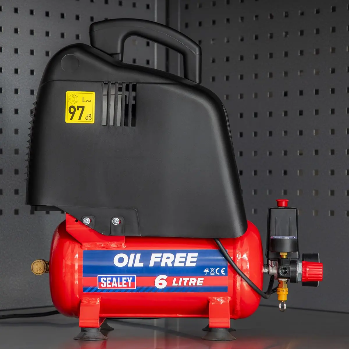 Sealey 6L Oil Free Belt Drive Air Compressor 1.5hp - Image 3