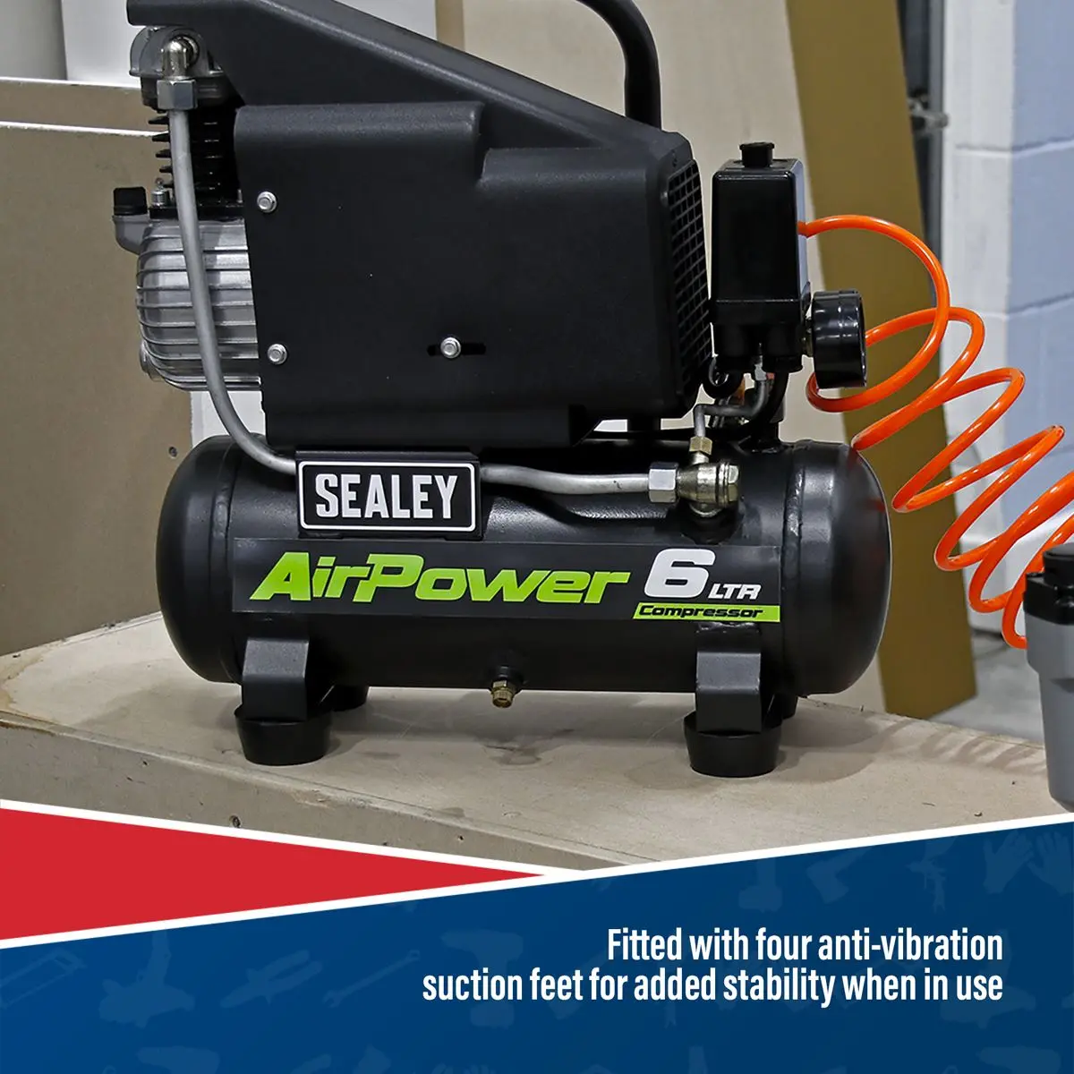 Sealey 6L Direct Drive Air Compressor 1hp - Image 3