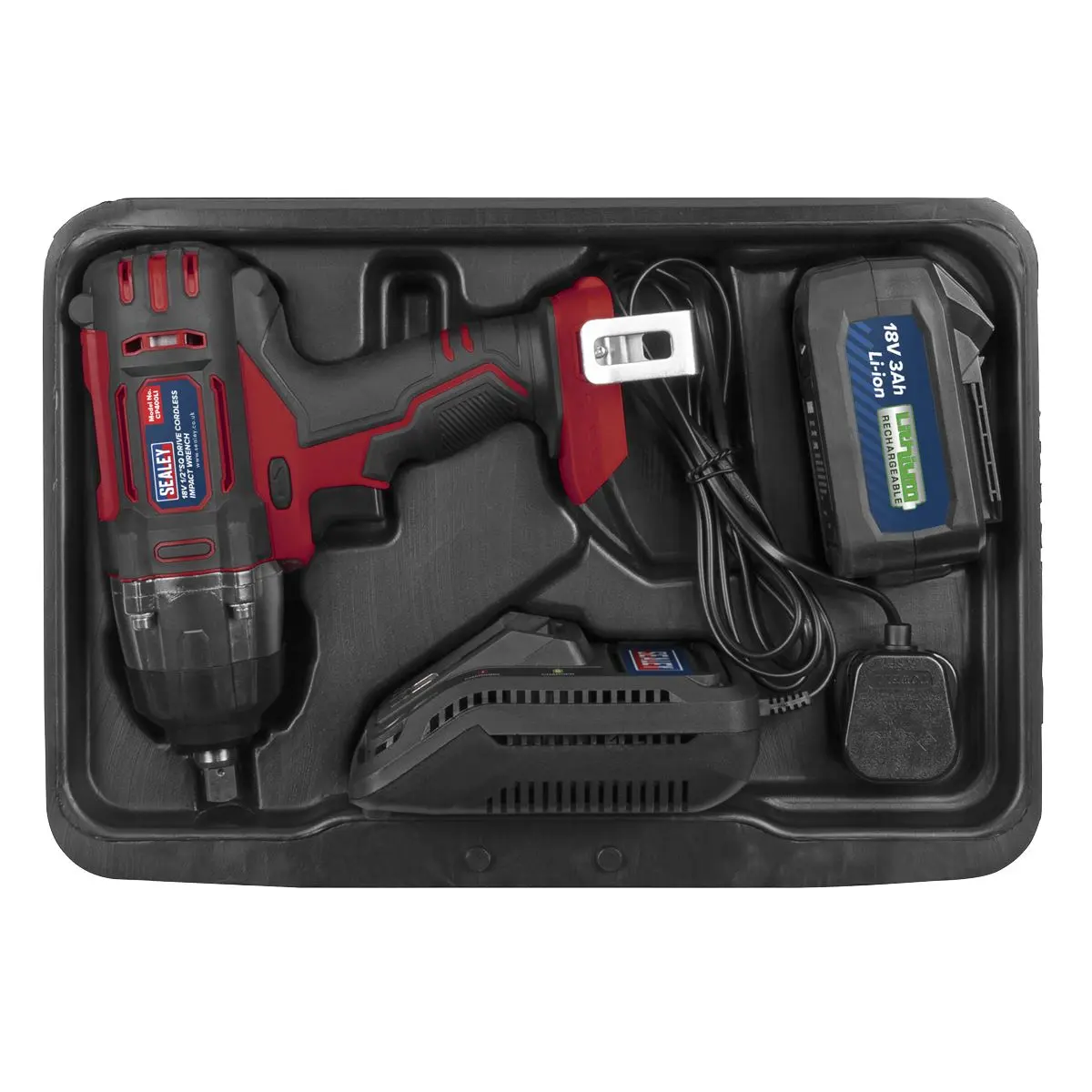 Sealey Cordless Impact Wrench 18V 3Ah Lithium-ion 1/2"Sq Drive - Image 7