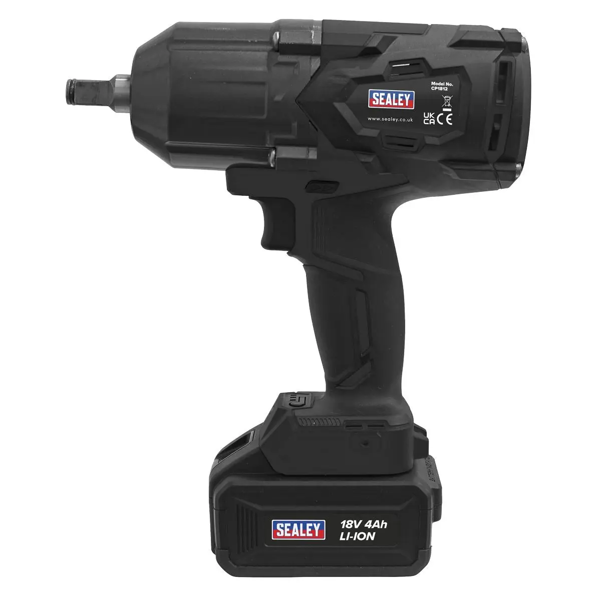 Sealey Cordless Impact Wrench 18V 4Ah Lithium-ion 1/2"Sq Drive - Image 8