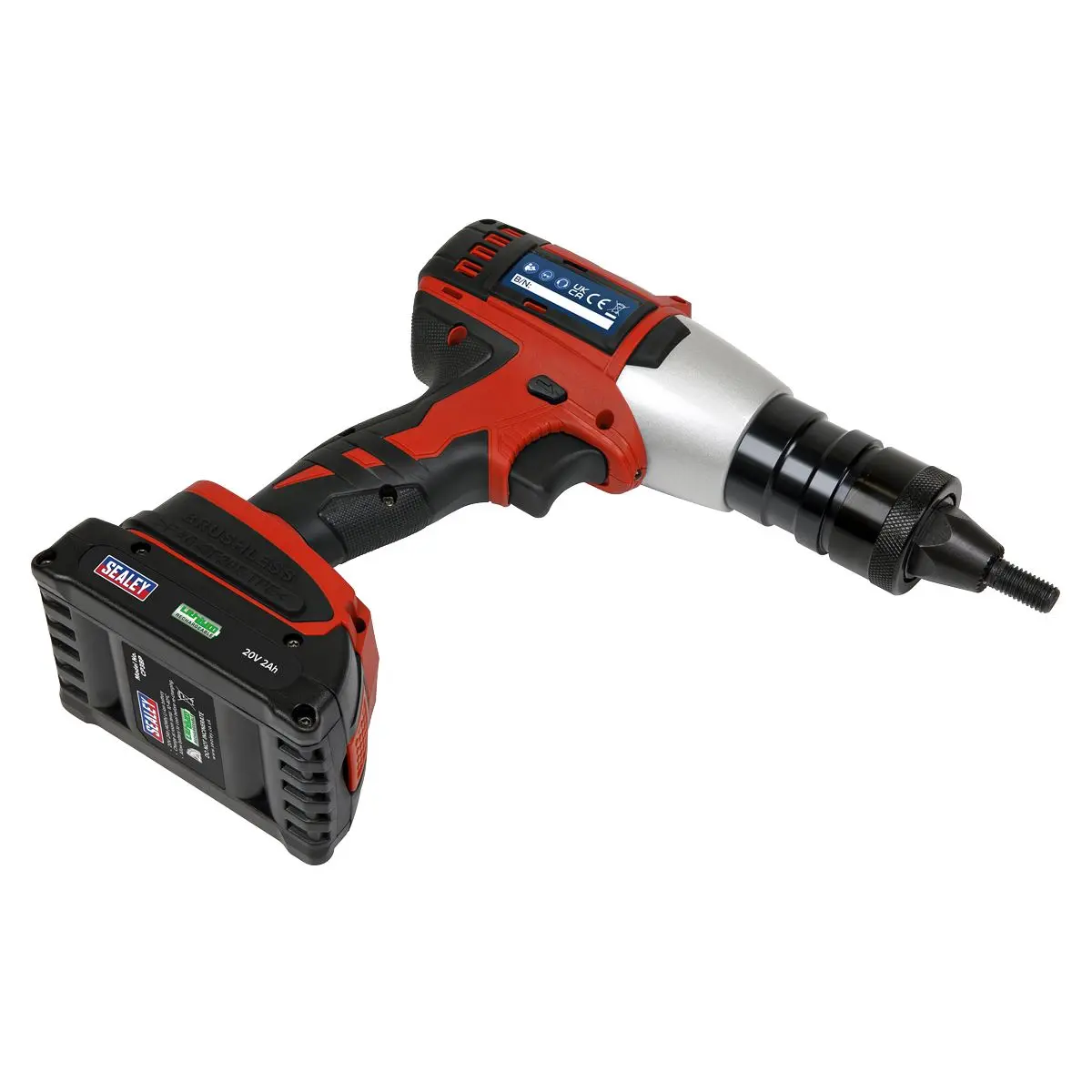 Sealey Brushless Cordless Nut Riveter 20V 2Ah Lithium-ion - Image 3