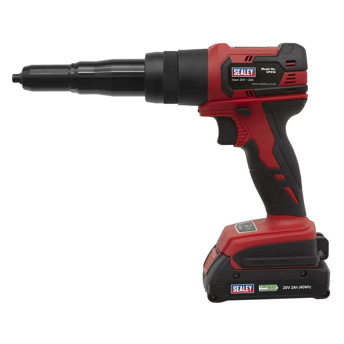 Sealey Cordless Riveter 20V 2Ah Lithium-ion - Image 3