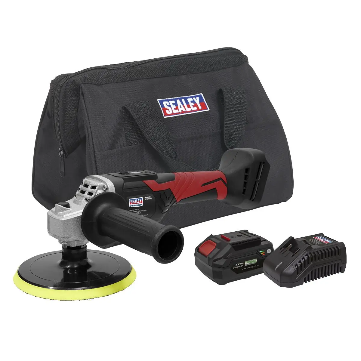 Sealey Premier Cordless Rotary Polisher Kit 20V 4Ah SV20 Series Ø150mm