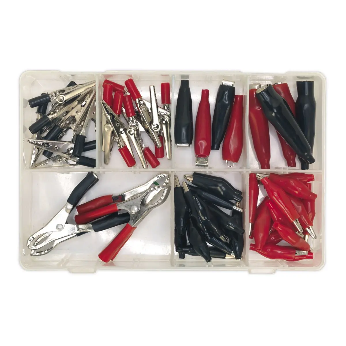 Sealey Crocodile Clip Assortment 60pc Black & Red - Image 2