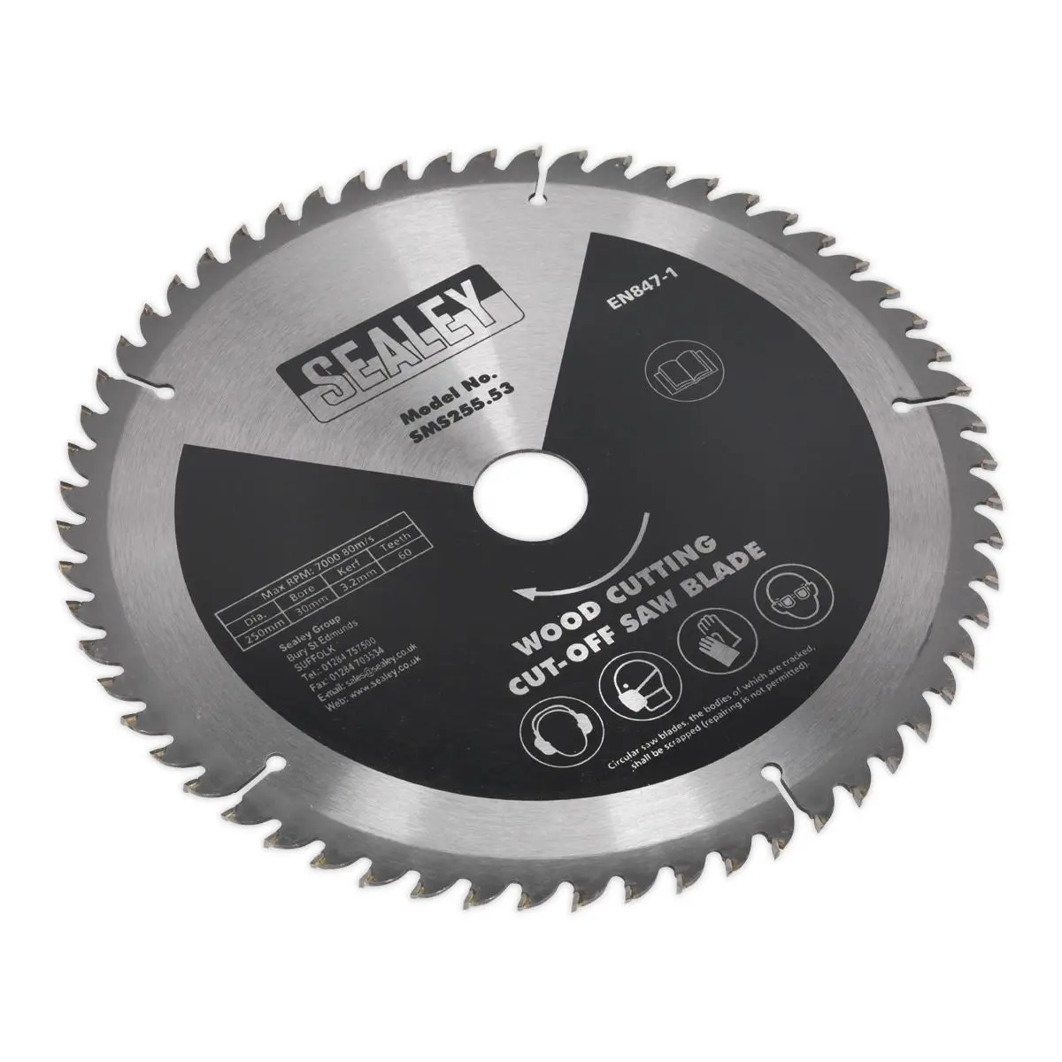 Sealey Cut-Off Saw Blade 250 x 3.2mm 30mm 60tpu