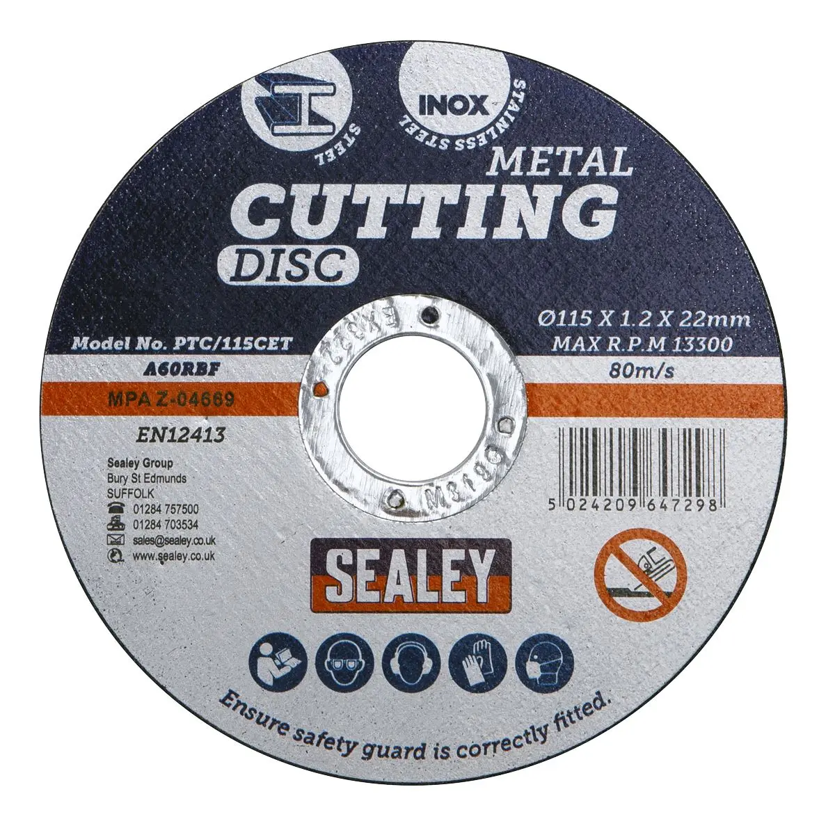 Sealey Cutting Disc Ø115 x 1.2mm Ø22mm Bore - Pack of 50 - Image 4