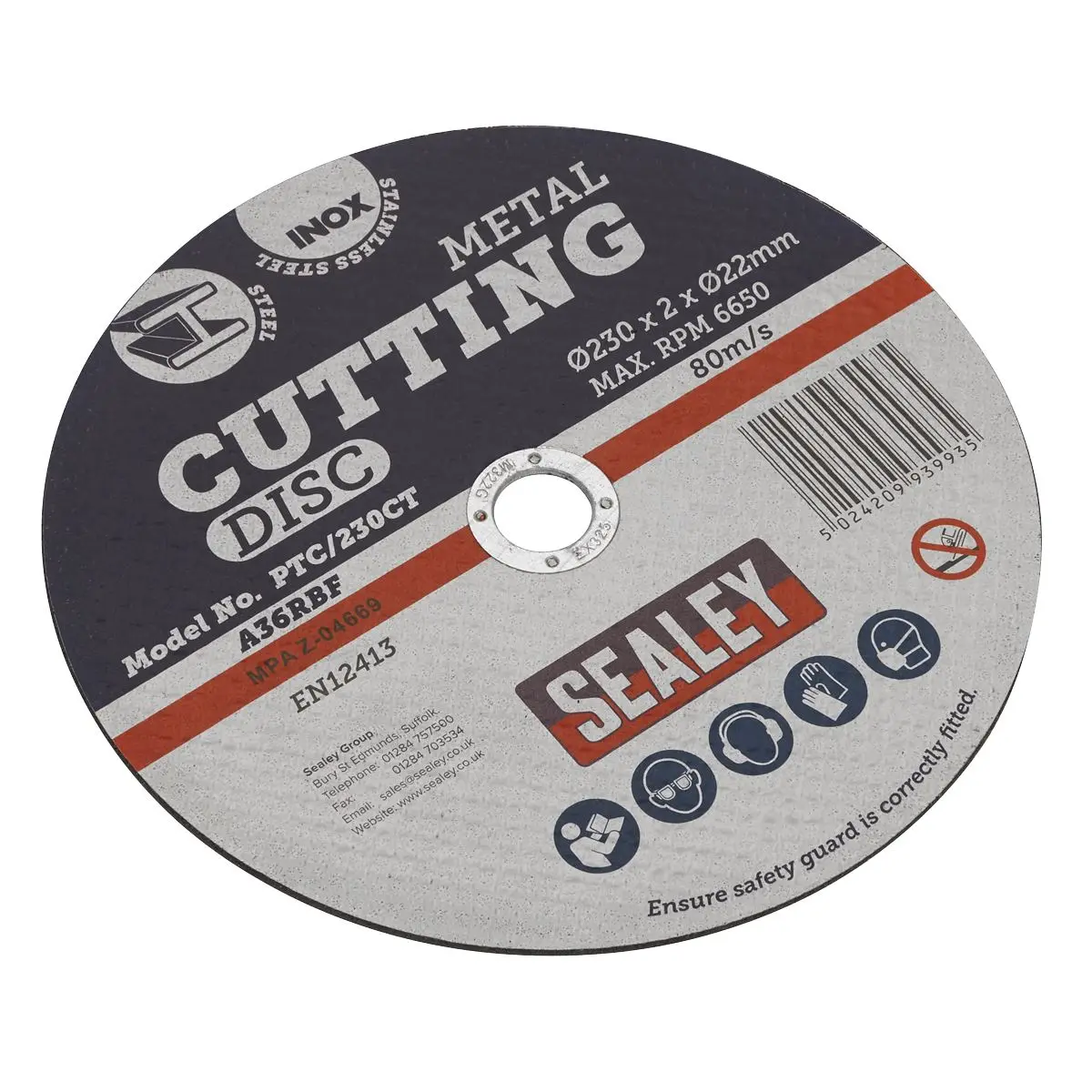 Sealey Cutting Disc Pack Ø230 x 2mm Ø22mm Bore - Image 3