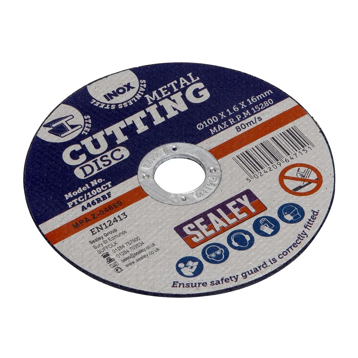 Sealey Cutting Disc Pack of 50 Ø100 x 1.6mm Ø16mm Bore - Image 4