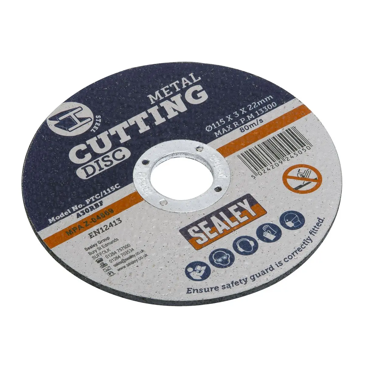 Sealey Cutting Disc Pack of 50 Ø115 x 3mm Ø22mm Bore - Image 3
