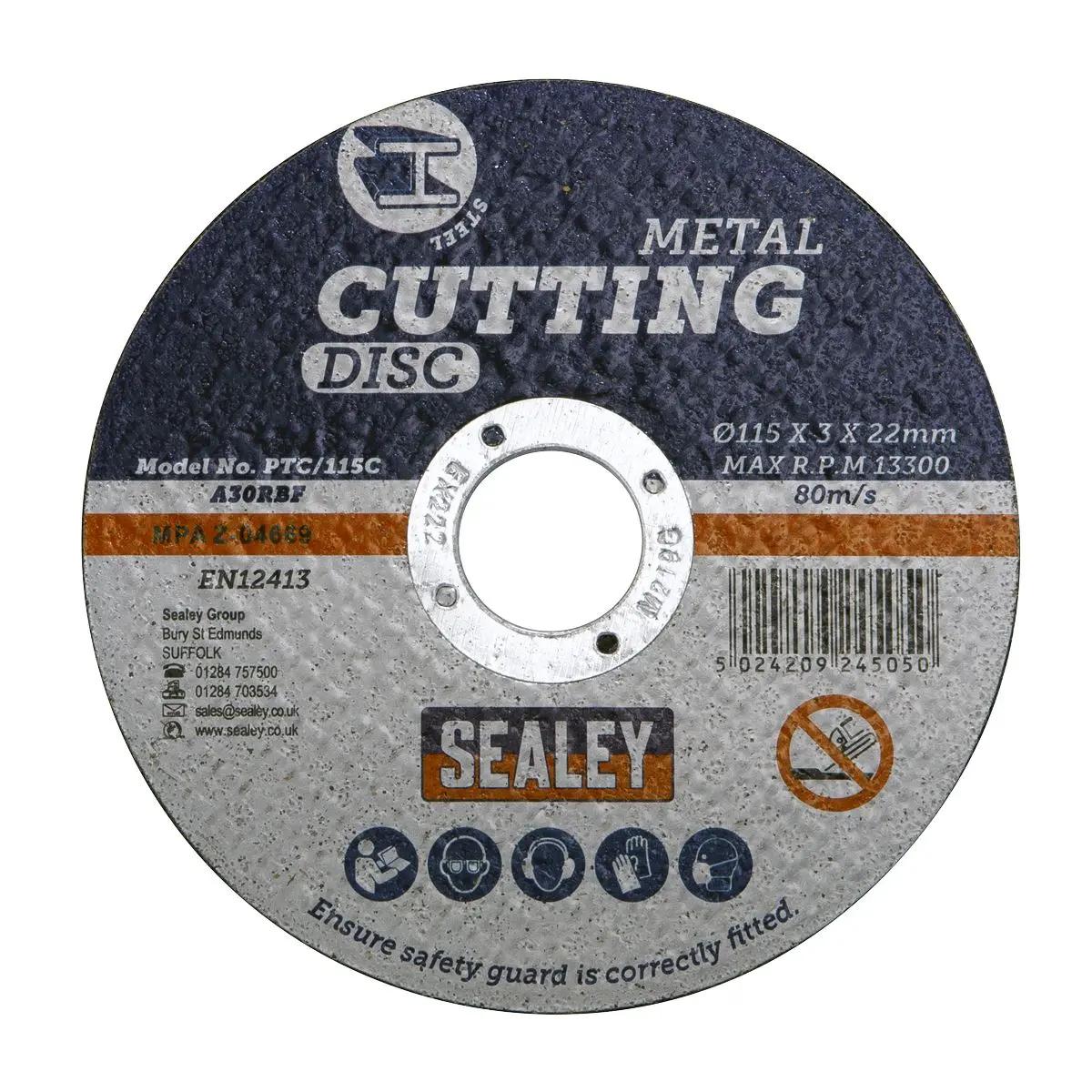 Sealey Cutting Disc Pack of 50 Ø115 x 3mm Ø22mm Bore - Image 4