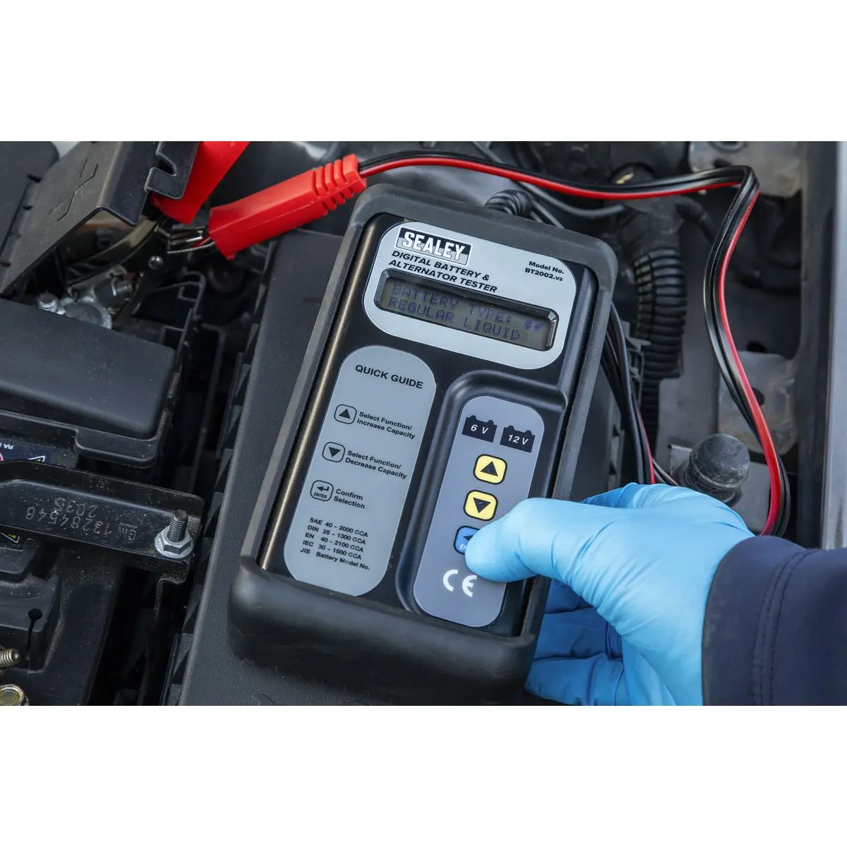 Sealey Digital Battery & Alternator Tester 6-12V Battery 6, 12, 24V Alternator - Image 5