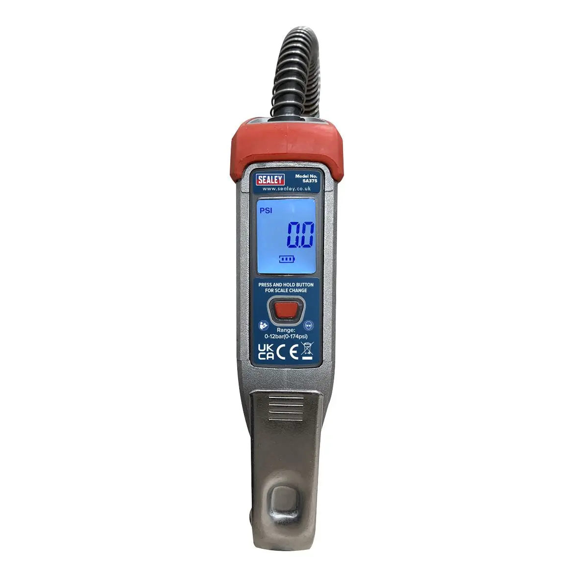 Sealey Digital Tyre Inflator 2.7m Hose with Clip-On Connector - Image 2