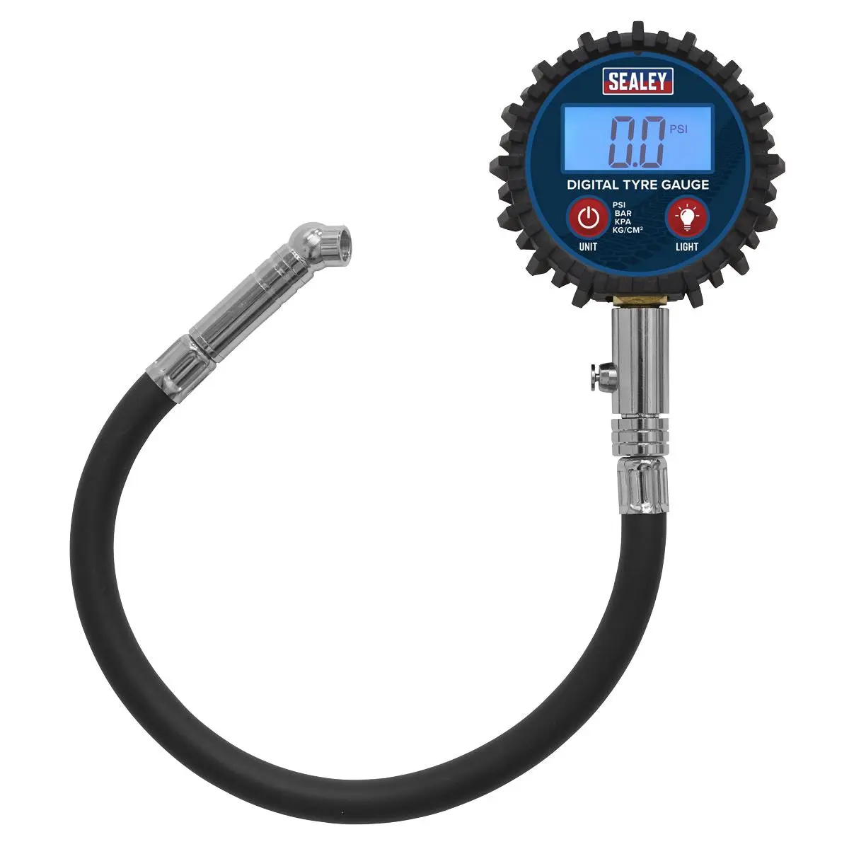 Sealey Digital Tyre Pressure Gauge with Push-On Connector - Image 4