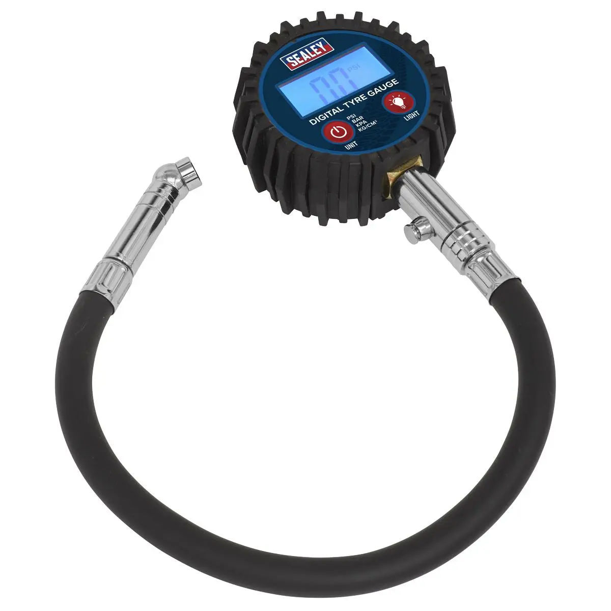 Sealey Digital Tyre Pressure Gauge with Push-On Connector - Image 5