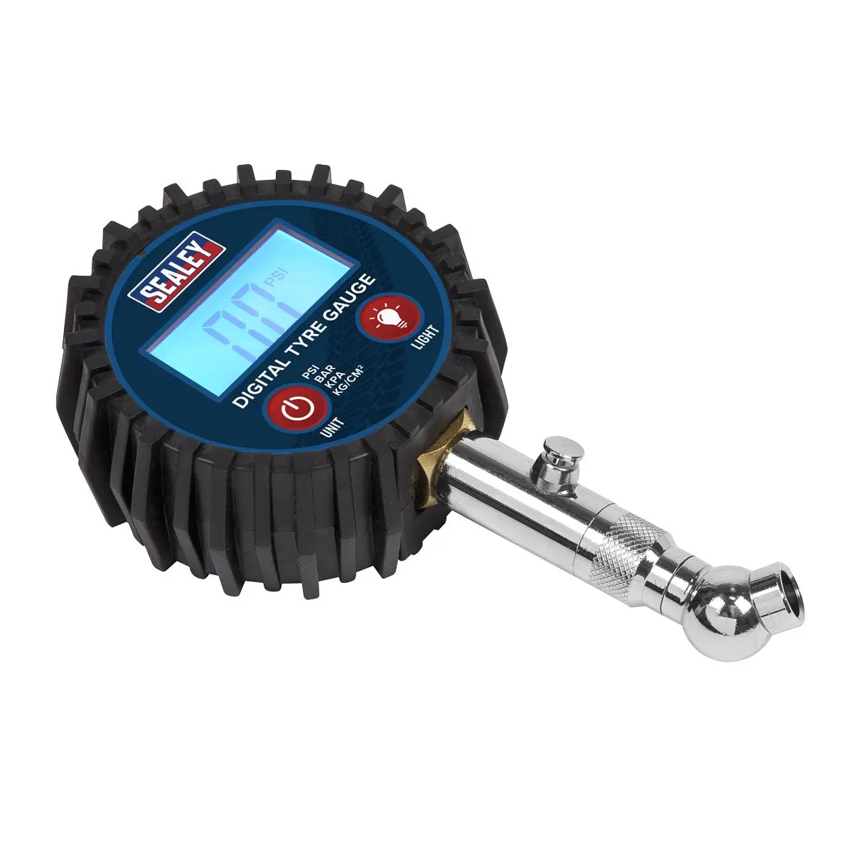 Sealey Digital Tyre Pressure Gauge with Swivel Head & Quick Release - Image 5