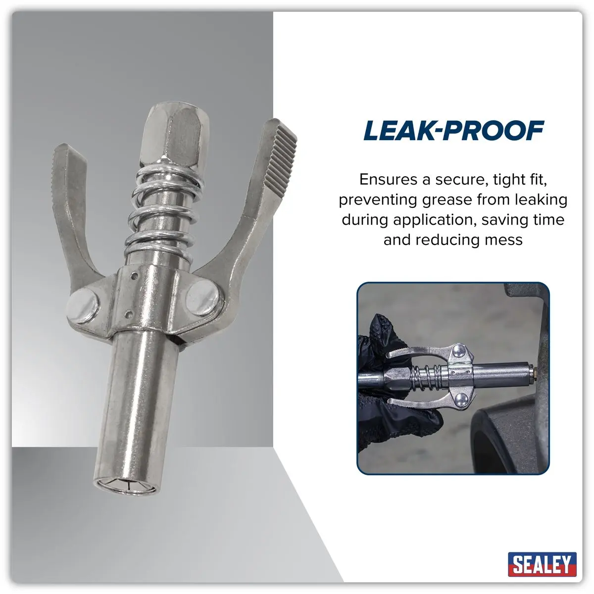 Sealey Double Handle Grease Gun Coupler - Image 2